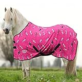 York Pony Abschwitzdecke mit Kreuzgurt Horsi Fleecedecke Turnierdecke Pink (115 cm)