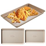 Pruojhw Backbleche aus Karbonstahl, antihaftbeschichtet, 3-teilig, für Bacon, Pizza, Kuchen, Kuchen, Muffin, Brownie, Gebäck