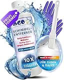 AGO 500ml Schimmelentferner mit Pinsel & Handschuhen – stärker als herkömmliche Sprühreiniger/hochkonzentriertes Anti Schimmel Mittel/Schimmelentferner Fugen Dusche
