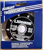 LXDIAMOND Diamant-Trennscheibe 115mm x 22,23mm - für Winkelschleifer Mauernutfräse Schlitzfräse - Diamantscheibe zum Trennen von Stein Beton Ziegel Mauerwerk - 115 mm Steinscheibe in Profi Qualität