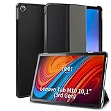 DLveer Hülle für Lenovo Tab M10 (3rd Gen) 10,1 Zoll - Slim Smart Schutzhülle mit Stander und Auto Schlaf/wach Funktion für Lenovo Tab M10 3. Generation 25,7 cm 10.1 TB-328FU/TB-328XU,Schwarz