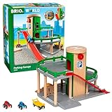 BRIO World 33204 - Parkhaus, Straßen & Schienen - Eisenbahnzubehör Holzeisenbahn - Empfohlen für Kinder ab 3 Jahren