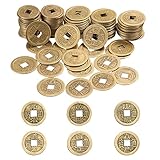 Quesuc 100 Stück Glücksmünzen I-Ching-Münzen für Gesundheit und Wohlstand Chinesische Feng-Shui-Münzen, 2 cm