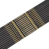 Toparchery 33 Zoll Reinem Carbon Pfeilschaft, ID 6.2mm Geradheit ±.003'', Spine 300-600 Für Bogenschießen, Jagd & Training, Ideal für Hobbyisten & Einsteiger (Spine 350)