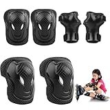 Knieschoner Kinder, Skate Protektoren Set, Schoner Inliner, Schutzausrüstung Set, für Skateboard, Inlineskates, Hoverboard, Fahrrad, Knieschützer und Ellenbogenschoner mit Handgelenkschützern 6 in 1