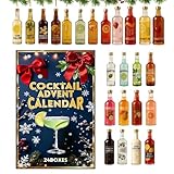 Cocktail-Adventskalender, 2025, Weihnachtsdekoration aus Kunstharz, 3D, Cocktail-Baumdekoration, Countdown der Feiertage | für Baum, Wand, Fenster, Tür, Küche, Kamin, Bar, Party