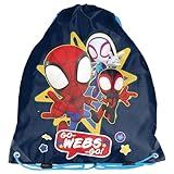 PASO Kinder Turnbeutel/Sportbeutel 36x32 cm - Spidey - blau/bunt