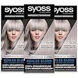 SYOSS Coloration, Haarfarbe Stufe 3 10_15 Glänzendes Titan, intensiver metallischer Glanz, 3er Pack (3 x 115 ml)