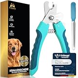 COARO Krallenschere für Hunde und Katzen mit hochwertigem Stopper als Verletzungsschutz - inklusive stabiler Fixierung - Krallenschneider mit professioneller Feile - aus robustem Edelstahl(L)