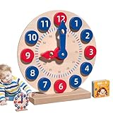 Generisch Übungsuhr Zum Lernen Der Zeit, Lernuhr Für Kinder - Lehruhr Aus Holz Mit 18 Karten,-Übungsuhr, Zeitaktivitätsset Für Lernuhr, Unterrichtszeit Für Schulklassen Und Homeschool-Zubehör