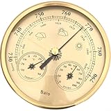 3-in-1 Wetterstation, Thermometer, Hygrometer und Barometer, einfaches Ablesen von Temperatur, Luftfeuchtigkeit und atmosphärischem Druck, 130 mm