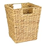 HMF Papierkorb, Mülleimer Büro geflochten aus Wasserhyazinthe | Eckig | 25 x 25 x 30 cm