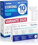 Adeste – 10 x 1er Corona Schnelltest für Zuhause COVID 19 Antigen Rapid Test (Speichel) Selbsttest. Geprüft für neuen 2024-Varianten. Sensibilität 100% bei hoher Viruslast