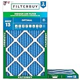 Filterbuy 20,3 x 61 x 2,5 cm Luftfilter MERV 13 Optimale Verteidigung (2er-Pack), plissierter HVAC AC Ofen-Luftfilter Ersatz (tatsächliche Größe: 20,3 x 61 x 1,9 cm)