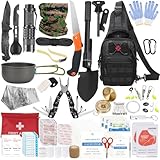 BILIPLE Survival Kit 35 in 1, Professionelles Notfall Set mit Camping Zubehör, Premium Set Messer Outdoor Ausrüstung, Überlebensausrüstung, für Camping, Bushcraft, Jagde, Abenteuer, Väter, Männer