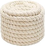 Abio Baumwollseil 10mm 5m Weiß Seil Kordelband Makramee Garn Tau Baumwollkordel Baumwollschnur Kordel Tauseil Boho Deko Baumwollschnur Dekoration Garten Balkon Haus Rope Cotton 10mm 5m