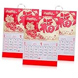 SEWACC 3 Stück Jahr Des Hasen Kalenders Heimbedarf Kalenderanhänger Zerreißbarer Chinesischer Kalender Neujahrsdekoration Neujahrskalender Chinesischer Traditioneller Kalender