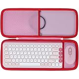 Lebakort Hart Schutz Hülle Etui für Logitech POP ICON Combo Tastatur-Maus-Set (Rosa)