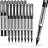 AKARUED Tintenroller Stifte Schwarz- 16 Stück Flüssigtinte Rollerball Stift, 0,5mm Schnelltrocknende Kugelschreiber Gelstifte für Schreiben, Journaling, Notizbuch, Bürobedarf für Schule und Geschäft