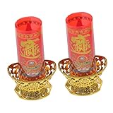 KONTONTY 2 Stück LED Kerzenlampe Flameless Candle Elektronische Kerzen für Buddhistische Dekoration für Schlafzimmer Yoga und Zufällige Muster Batteriefrei