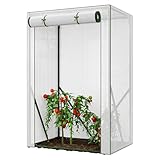Vankarr Tomatengewächshaus, Foliengewächshaus Klein,Treibhaus mit Tür zum Aufrollen, 100 x 50 x 150 cm, Tomaten Gewächshaus für Garten, Balkon, Terrasse,Gewächshausfolie