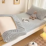 JIN DOUDOU Spannbetttuch Baumwolle 90x190cm+15cm,Baumwolle mit Einem Gummizug - von Premium Qualität/Spannbetttuch Jersey mit Schönen Farben