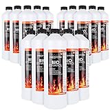 Bio Alkohol 100% 15 x x 1 Liter - BIOETHANOL für Alkohol-Kamine, Tischfeuer, Ethanolkamine, Alkoholbrenner, Terrassenfeuer, Raumfeuer, Standfeuer oder Gartenfeuer