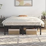 Yaheetech Bettrahmen 160 x 200 cm Metallbett Bettgestell aus Metall, Modern Jugendbett mit Lattenrost, Doppelbett Einzelbett Schwarz 41cm H