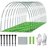 Pflanztunnel Bögen - 36 PCS Folientunnel für Hochbeet I Gewächshausbogen mit 6mm Kunststoff Umwickelt I DIY Gewächshausreifen Frühbeet Tunnel für Garten Zeile Abdeckung Pflanzen Obst Gemüse