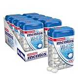 Mentos Kaugummi Always White, 8 XL-Dosen zuckerfreie Chewing Gum Dragees à 100 Stück mit Pfefferminz-Geschmack für strahlendes Lächeln, (8 x 106g)