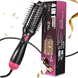 BNEHHOV Warmluftbürste Rundbürstenföhn, One-Step Föhnbürste zum Haartrockner 4 In 1 Heißluftbürste mit 3 einstellbare Temperaturen & 2 Windstärken, Volumenbürste Glättbürste Lockenbürste