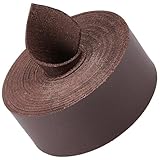 GORGECRAFT 30mm Breites Flaches Lederband 2.5m Lange Lederstreifen 1.6mm Dicke Litschi-Maserung Kunstleder-Riemenschnüre Für DIY-Handwerk Haustierhalsbänder Herstellungswerkstatt Kokosnuss Braun