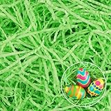 Ostergras Papier, Hillylolly 200g Ostergras Grün, Geschreddertes Papier Füllmaterial, Füllmaterial Geschenk, Ostergras Dekogras für Osterkorb Osternester Oster Geschenkbox -Geschenktüte