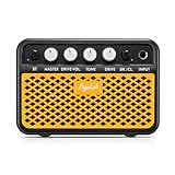 POGOLAB 5W Mini Gitarrenverstärker, Tragbarer Bluetooth-Gitarrenverstärker, CLEAN/OVERDRIVE-Kanälen, Übungs-E-Gitarrenverstärker, Wiederaufladbare Akustikgitarrenverstärker für Akustikgitarre, orange