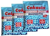 6 x Cekasin Gardinen-Spezial Waschmittel Konzentrat 125g, Aufheller, Waschpulver