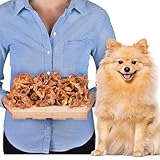 Schweineohren-Mitte Kausnacks für Hunde 1kg (ca. 26-30 Stück) | Natürlich & luftgetrocknet | Getreidefrei | Langanhaltender Kauspaß | Monoprotein Snack