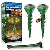 Maulwurf Vertreiber, Maulwurfschreck für Garten, Ultraschall Tiervertreiber, Solar Maulwurf Vertreiber, Nagetierabwehrpfahl mit Glühwürmchenleuchten 2 Stück