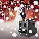 RSQQL 1500-W-Nebel- und Seifenblasenmaschine mit 24 LED-Leuchten, 3-in-1-DMX512-Bühneneffektmaschine, Seifenblasen-Nebelmaschine for Halloween, Geburtstage, Weihnachtspartys drinnen und draußen