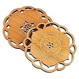 HOLIDYOYO 2 Sätze 2 Stücke Lotus-Untersetzer untersetzer schallplatten gläser untersetzer Hitzebeständige Untersetzer Hausdekoration Untersetzer Lotus Untersetzer bequemer Untersetzer Bambus