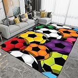 Kinderteppich Fußball - Kurzflor Teppich Kinderzimmer Spielteppich Antiallergen Und Extra Weich - Babyzimmer Teppiche Für Junge Und Mädchen Babyteppich 40 X 60 cm -9494595716997