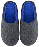 Mishansha Memory Foam Hausschuhe Herren Damen Winter Pantoffeln Wärme Plüsch Leicht Weich rutschfeste Harte Sohle Indoor & Outdoor Slippers für Frauen Männer(Grau, 44/45 (Herstellergröße 300 mm))