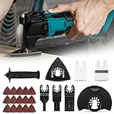 Akku Multifunktionswerkzeug Multitool Kompatibel mit Makita Akku 18V Oszillierwerkzeug Oszillationswerkzeug oszillationssäge schleifer dreieckschleifer mit Bürstenlos Motor mit Zubehöre (ohne Akku)