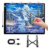 iVAOOZE Leuchttisch A3 als 5D Diamond Painting Zubehör,zeichenbrett a3 mit Ständer/Clips für kinder,Einstellbare Helligkeit Ultra-Thin light pad für Diamond Painting Erwachsene,Tracing Sketching.