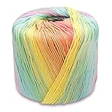 40 g/Knäuel, 8 Stränge, Fantasy-Dyed Bright Rainbow Colorful Cotton Lace Yarn Hand Knitting Crochet Thread for Shawl Scarf Sweater Garment Supplies Yarn for Crocheting