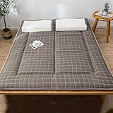 ALEPXS Tatami Isomatte, japanische Futon-Bodenmatratze, faltbare Tatami-Matratze, volle Größe, rutschfeste Isomatte für Camping und Bettfutter (Farbe: rot, Größe: 150 x 200 cm)