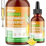 Magnesium-Bisglycinat-Tropfen 1000 mg – 140 mg elementares Magnesium pro Portion – liposomale Micellen-Technologie, Zitronengeschmack | vegan | ohne Gentechnik | glutenfrei | 60 ml