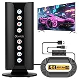 Romicta DVB-T2 Antenne für Innen, DVB-T & DVB-T2 Antennen mit Verstärker, DAB/DAB+, Zimmerantenne für Fernseher mit Großer Reichweite und 360° Empfang, für 4K 1080p Alle TV-Gerät, 5m Kabel