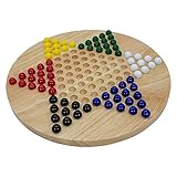 GICO Holz Halma Spiel XL - D30cm Brettspiel für die ganze Familie, 6 Spieler, ab 3 Jahren, Strategie-Spiel
