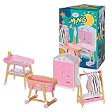 BABY born Minis Playset Möbelset mit Kleiderschrank, Kleiderstange, Stubenwagen und Wickeltisch, 906163 Zapf Creation