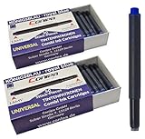 Conipa® - 100er Set Universal Tintenpatronen (KÖNIGSBLAU) löschbar für Füller kompatibel mit Lamy, Pelikan, Stabilo & Online-Füller - Ersatz-Patronen Blau für alle Modelle - Füllerpatronen je 1,25ml